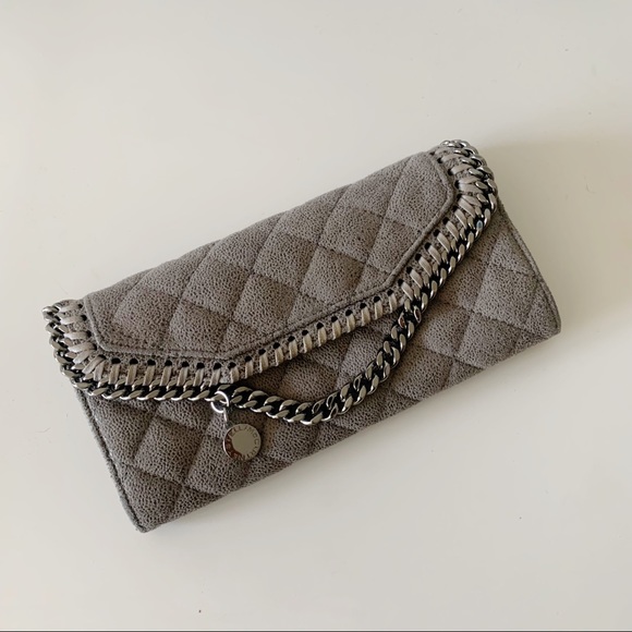 Stella McCartney Gray Falabella Continental Wallet - Picture 1 of 8